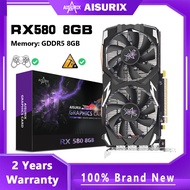 AISURIX RX 580 8GB Graphics Card For PC Gaming GDDR5 256Bit 2048SP Computer Video Card Radeon AMD RX 580 8G