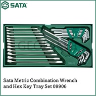 Sata 09906 30pcs Metric Combination Wrench and Hex Key Tray Set
