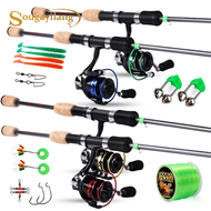 Sougayilang รอกสำหรับตกปลา Rod และ รอก ชุด1.8M/2.1M 2ส่วน UL คันสปิ้น Fishing Rod และ5.2:1โลหะ Mini 