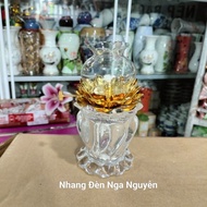 Crystal Lotus Oil Lamp 16 cm Tall