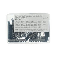 35Species*10个 S9012 9013 9014 9015 9018 8550 8050 BAV70 BAV99 MMBT5551 5401 4403 2907 BAT54A BAT54S 