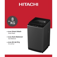 Hitachi ฮิตาชิ เครื่องซักผ้าฝาบน ซัก 8 กก. Top Loading - Smart Wash รุ่น LTL 08M00 GG สี Graphite G