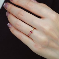 戒指定義系列個性幾何簡約剛玉對戒紅寶石戒指18k金藍寶石戒指