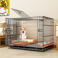 QM Dog Cage Medium-Sized Dog Kennel Toilet Integrated Small Dog Dog Dog Cage Iron Net Pet Cage Does Not Occupy Local Ind