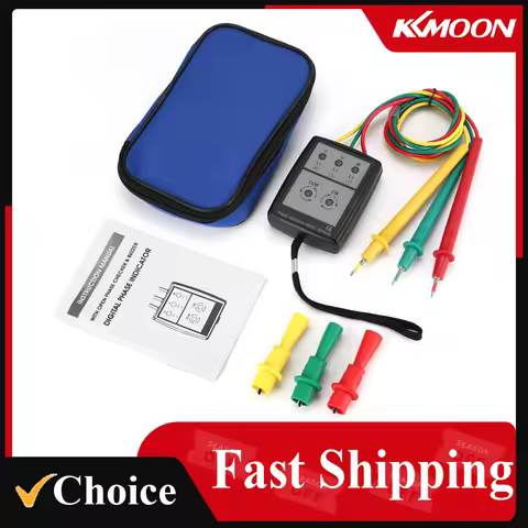 Phase Detector Rotation Tester three Phase Alternating Current Phase Meter Phase-sequence Tester Dig