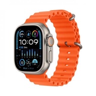 Apple Watch Ultra 2 (GPS + 行動網路)；49 公釐鈦金屬錶殼；橙色海洋錶帶 *MREH3TA/A