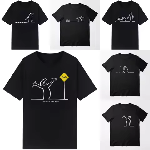 Osvaldo Cavandoli La Linea Cartoon Print TShirt Men Women Unisex Streetwear Fashion Tees Casual Shir