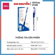 COMBO of 12 Deli 6600s DAILY Liquid Gel Ballpoint Pens 0.5mm Nib / Replacement Refill G34/G36 Gia Ng