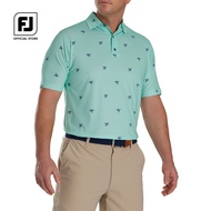 FootJoy FJ ProDry Performance Thistle Print Lisle Self Collar Mens Golf Shirts เสื้อแขนสั้น ชุดกอล์ฟ