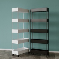 Multifunction Storage Trolley Rack 2/3/4 Tier Office Shelves Home Kitchen Rack with Plastic Wheels