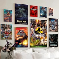 1PC Dinosaur Canvas Painting J-Jurassic P-Park Movie Movie Sticky Posters Retro  Room Bar Cafe Aesth