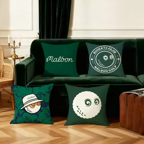 Fashion Golf M-mALBON Logo Cushion Cover Bedroom Sofa Decorative Home Car Portable Cushion Cover Wit