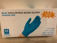 Blue Vinyl/Nitrile Blend Gloves - Medium