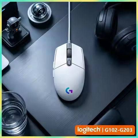 Logitech G102 Prodigy Wired Mouse HERO Sensor Technology 20M Click Lifespan RGB Backlit for PC Mac G