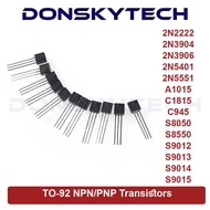 5pcs NPN PNP Transistor 2N2222 2N3904 2N3906 2N5401 2N5551 A1015 C1815 C945 S8050 S8550 S9012 S9013