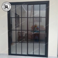 PINTU GESER SLIDING DOOR ALUMINIUM 2 DAUN 215×180cm