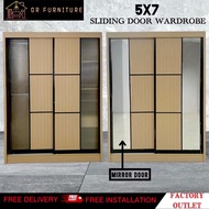 GR Furniture 5 Feet Solid Sliding Door Wardrobe