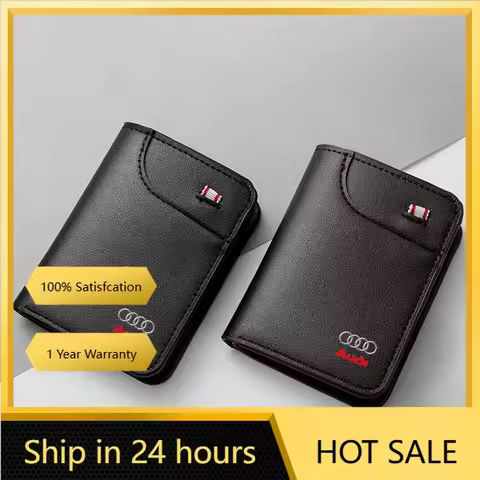 2025 Hot PU Leather Car Logo Wallet Driving License Credit Card Purses For Audi SLine RS B8 B9 A3 8P