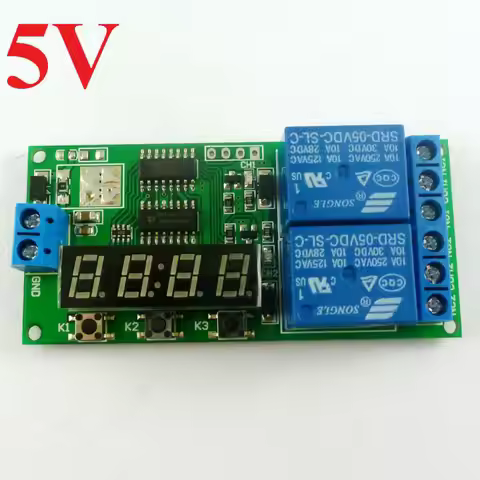 KC22B02_5V DC 5V 2 Channel Multifunction Delay Timer Module Delay Relay Controller Motor Reverse Cyc