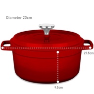 DESSINI ITALY iNM-20 Die Cast Aluminium Non Stick Casserole Pot Bowl Deep Fry Pan Cookware Tool PERI