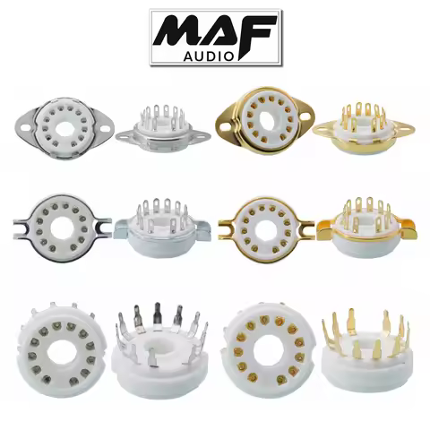 10PCS 12pin Ceramic Tube Socket Valve Base for 9MN8 8AC9 50CA10 Vintage Audio Amplifier DIY Kits Cha