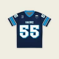 Carlos Sainz Williams F1 Football Jersey NO.55 Digital Print V-neck Loose Sports Casual T-shirt Tren