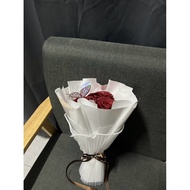 Bouquet Of 3 Red Ribbon Roses