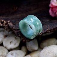 Green Jade Ring Emperor Shape Size 60-61mm.