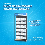 Foomee Paket Usaha Rak Display Sedang Aksesoris Smartphone 90pcs