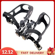 Gispark Bike Pedals with Toe Clips and Straps Bicycle Pedals for Outdoor Bicycles Gym Fitness Equipm