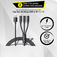 Mcdodo 3A 3 in 1 Fast Charging Cable | Convenient, Genuine USB to M+L+C Cable