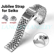 High Quality Stainless Steel Watch Band 18 19 20 21 22 24mm Curve end Jubilee Bracelet for Seiko SKX007 SKX009 Straight End Watch Band Replacement