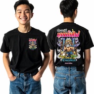 Boonbin T-Shirt With A Black Fire Pattern Short Sleeves K333 Cotton1 Fabric. Soft And Comfortable To