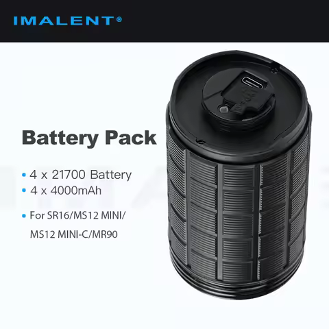 Imalent Battery Pack for SR16/MS12 MINI/MS12 MINI-C/MR90 Flashlight, 4pcs 21700, 4x4000mAh