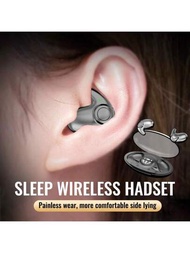 1入黑色睡覺用蓋耳式無線耳機,高保真立體聲音樂和噪音降低麥克風:wosd Tws防水無線運動耳機,兼容蘋果筆記本電腦、蘋果和小米