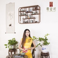 Sayap Ayam Kayu Pepejal Rak Curio Dipasang di Dinding Rak Dinding Rak Curio Gaya Cina Rak Curio Pelb