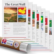 Quarterhouse 7 Wonders of the World Poster Set, Social Studies and Geography Classroom Learning Mate