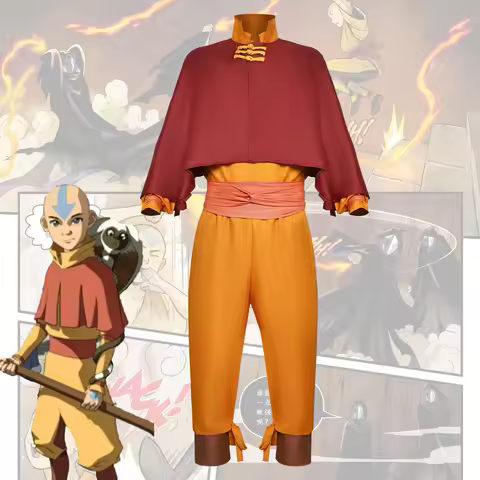 Aang Cosplay Costume 2024 Editio Avatar The Last Airbender Role Play for Halloween Anime Comic Con A
