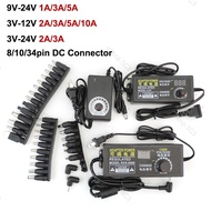 Universal Adjustable power Supply charger Adapter 9V 24V 3V-12V 1A 2A 3A 5A AC 110V 220V To DC 12V 9v 24v 8/10pin DC connector  SG9B3