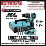 NRT-PRO DC 740 HD Mesin Bor Cordless Drill 10MM Baterai Batre Tangan Beton Impact Tembok Charger Cas