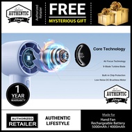 JISULIFE Life10/Life10S Handheld Fan | 4000/5000mAh | 5 Speeds | 6.0m/s Super Wind