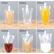 Original 100 Pack Stand-up Plastic Drink Packaging Bag Spout Pouch for Beverage Liquid Juice Milk Co