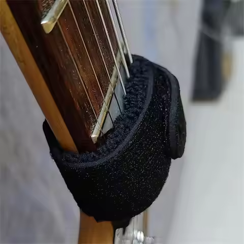 Guitar Fret String Instrument Silent Noise Damper Silent Wrap Black Guitar Strap, Suitable for Guita