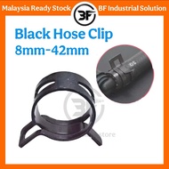 Black Spring Hose Clip Band Size: 8mm ~ 32mm, Hose Tubing Clamp/ Fuel Hose