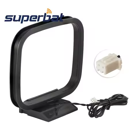 Superbat Indoor AM Antenna 2-Pin Mini RF Coaxial Connector for Sony Philips Curtis Radio Audio Syste