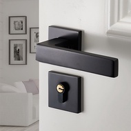 Split Door Lock lock door Square Silent Handle Lock Wooden Door Lock Set Modern Tombol Pintu Rumah B