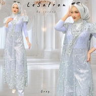 LeSafron set OUTER panjang 2in1 | tile bordir | oneset setelan Celana | utk pesta kondangan seragam