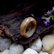 Honey Yellow Jade Ring Size 62mm.