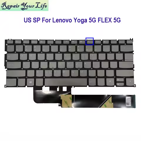 English Spanish Backlit Keyboard For Lenovo Flex 5G-14Q8CX05 82AK Yoga 5G-14Q8CX05 81XE PR4UWB US SP