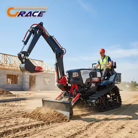 Farming Multi-Functional Crawler Tractor 25HP 35HP Mini Diesel Excavator Tiller Agricultural Cultiva